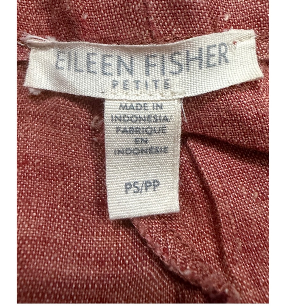 Eileen Fisher Puckered Organic Linen Stripe Lantern Pants Size SP Lagenlook - Picture 6 of 15